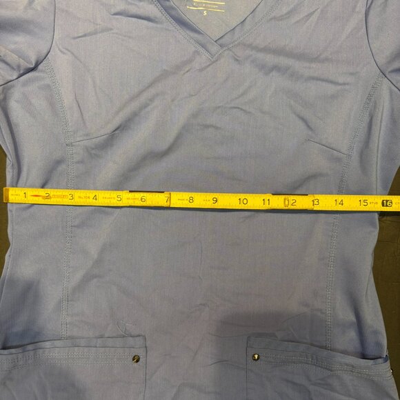 Healing Hands Women’s Light Blue Scrub Top – Size S, Moisture-Wicking - Picture 4 of 5